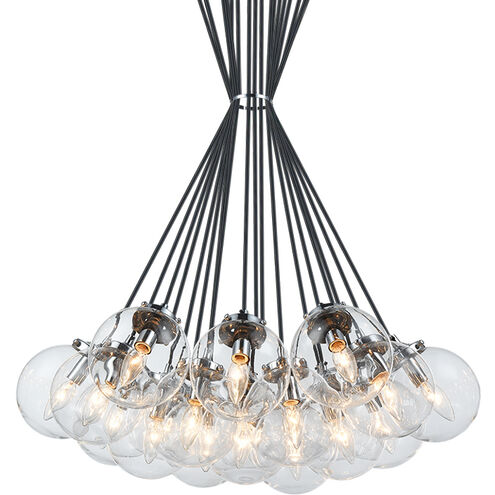 The Bougie 19 Light 30 inch Chrome Chandelier Ceiling Light in Chrome and Clear