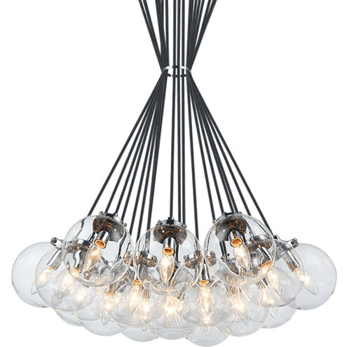 The Bougie 19 Light 30 inch Chrome Chandelier Ceiling Light in Chrome and Clear