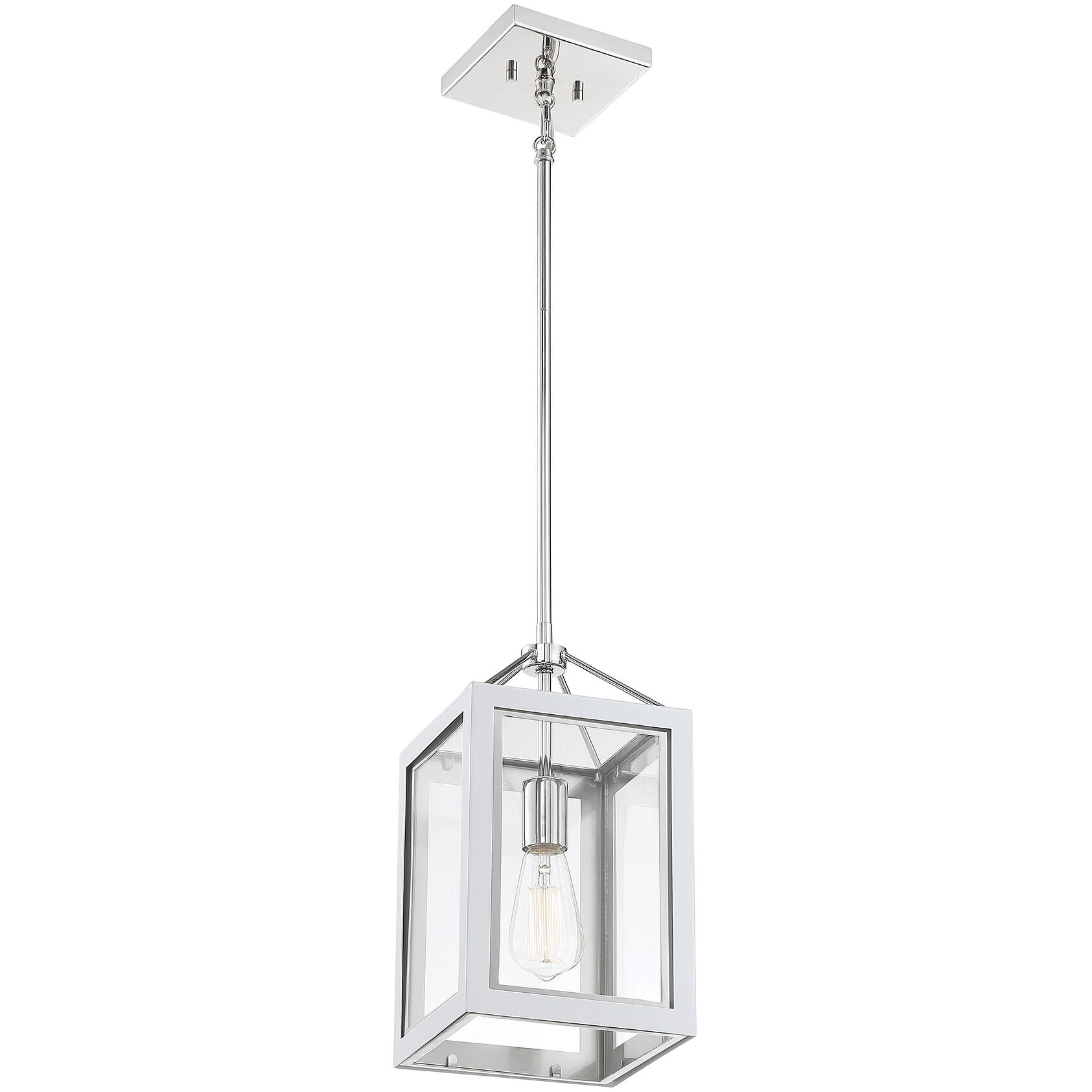 Champlin 1 Light 8 inch White with Polished Nickel Acccents Pendant Ceiling Light in White/Polished Nickel