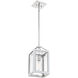 Champlin 1 Light 8 inch White with Polished Nickel Acccents Pendant Ceiling Light in White/Polished Nickel