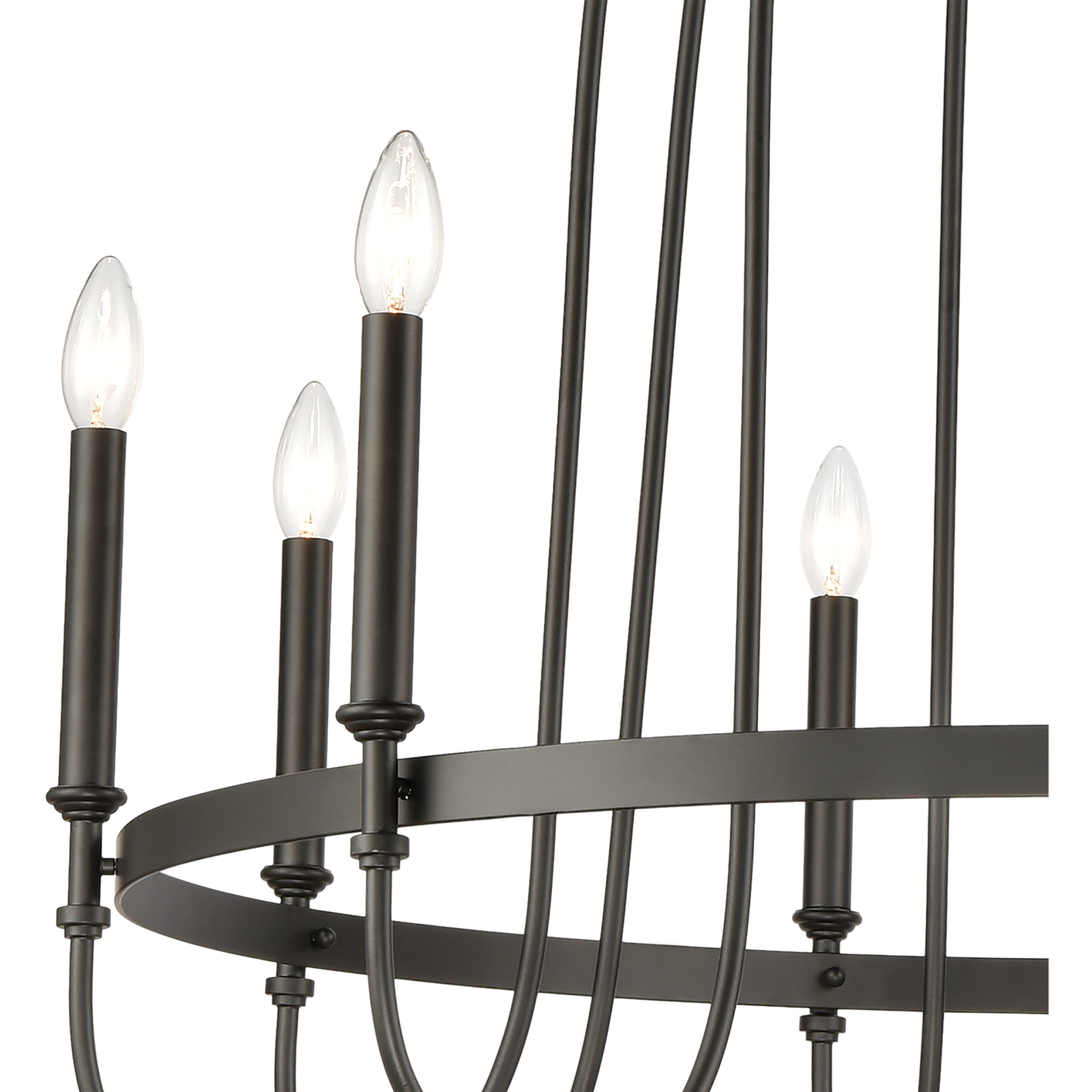 Wickshire 9 Light 34 inch Matte Black Chandelier Ceiling Light