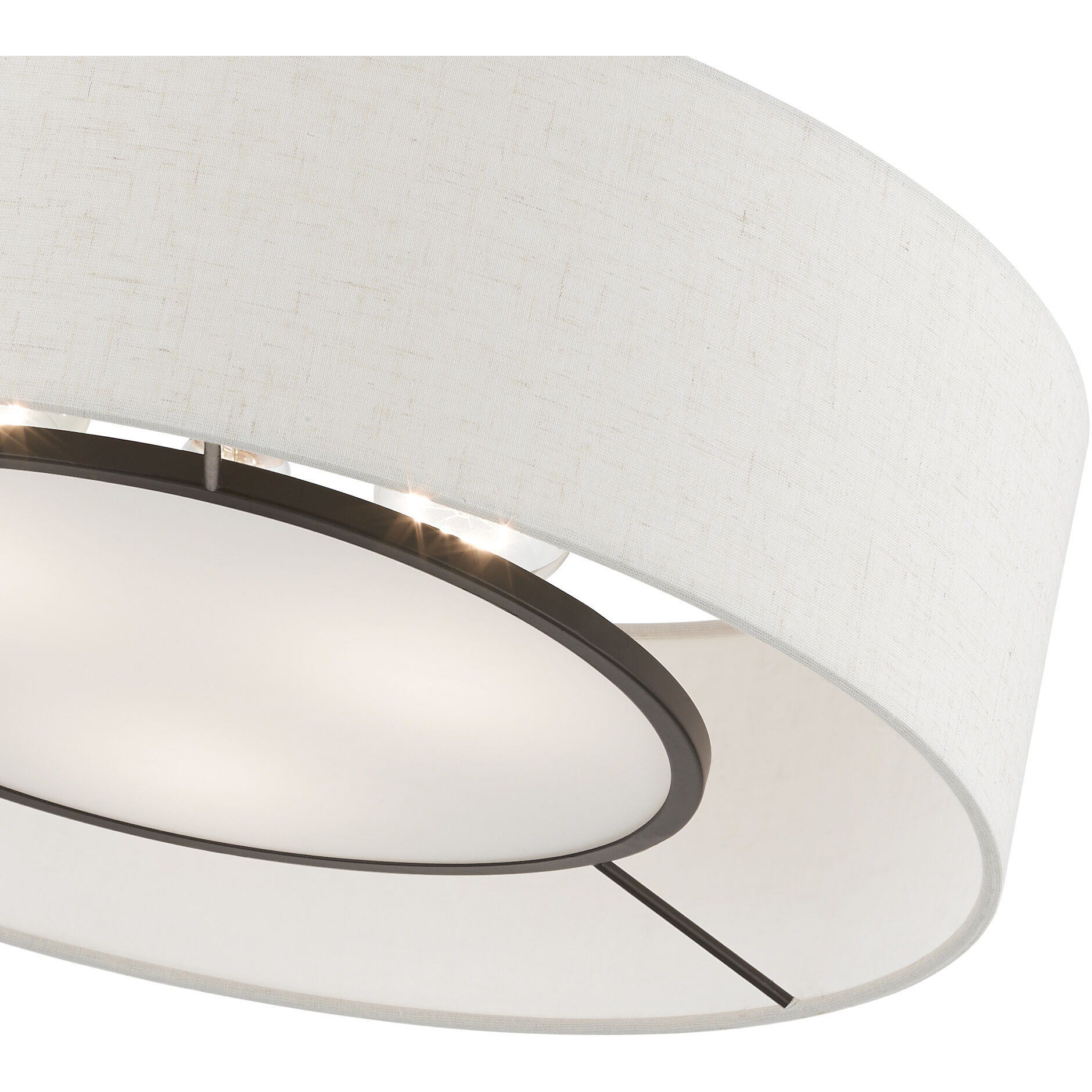 Ellsworth 3 Light 17 inch English Bronze Semi-Flush Ceiling Light