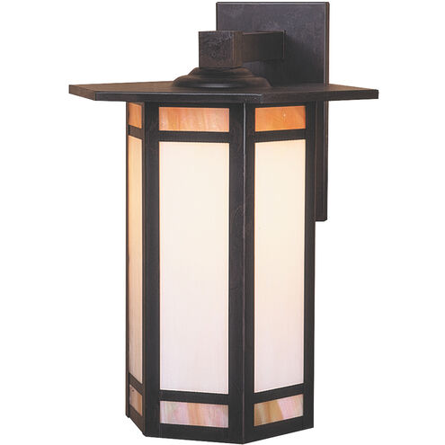 Etoile 1 Light 11 inch Raw Copper Outdoor Wall Mount in Gold White Iridescent and White Opalescent