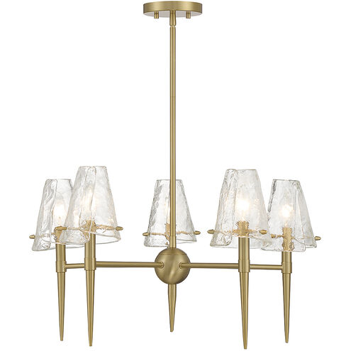 Shellbourne 5 Light 26 inch Warm Brass Chandelier Ceiling Light