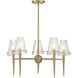 Shellbourne 5 Light 26 inch Warm Brass Chandelier Ceiling Light