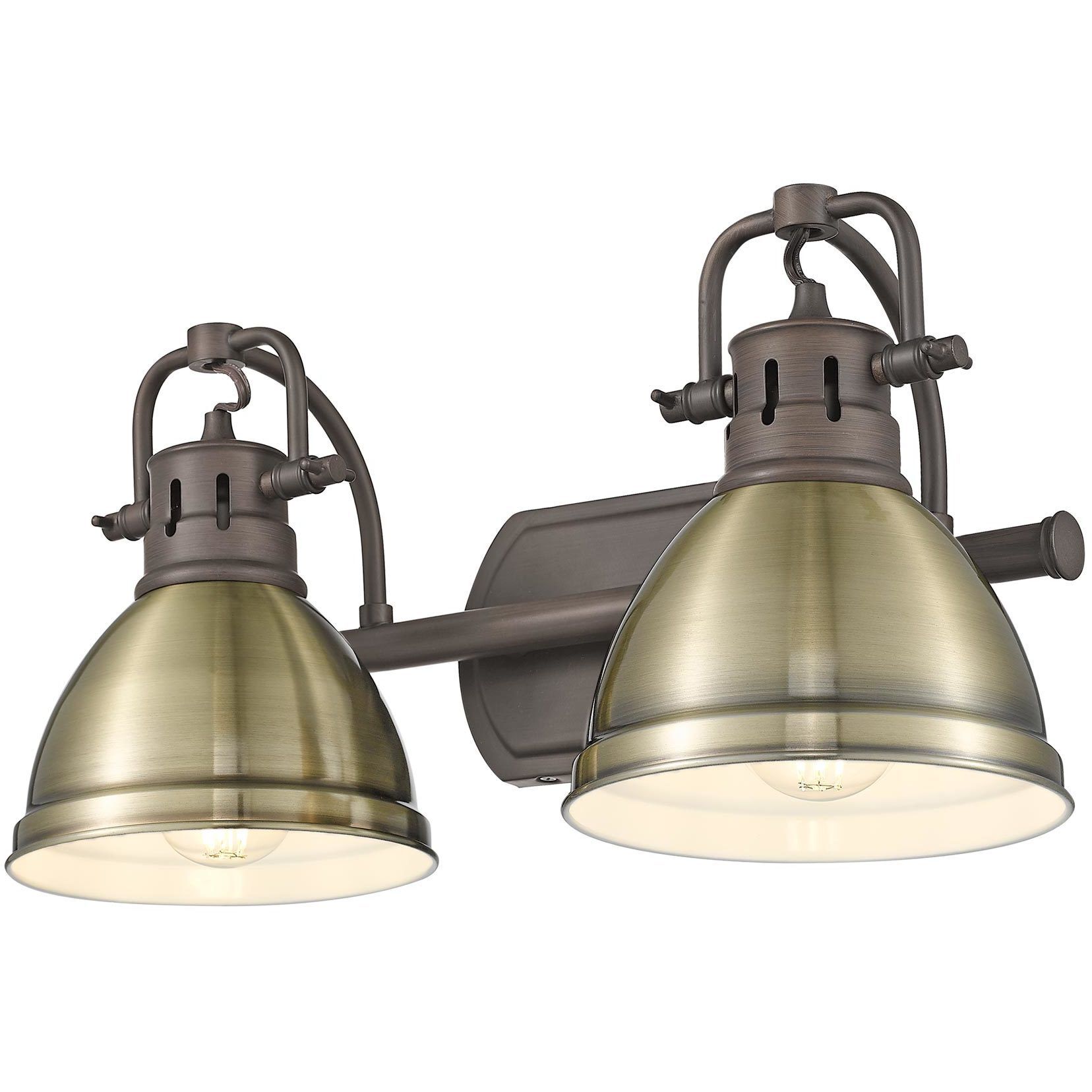 Yep Duncan Vanity Wall Light in Rubbed Bronze, Aged Brass