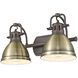 Yep Duncan Vanity Wall Light in Rubbed Bronze, Aged Brass