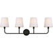 Colson 4 Light 36 inch Black Bath Sconce Wall Light