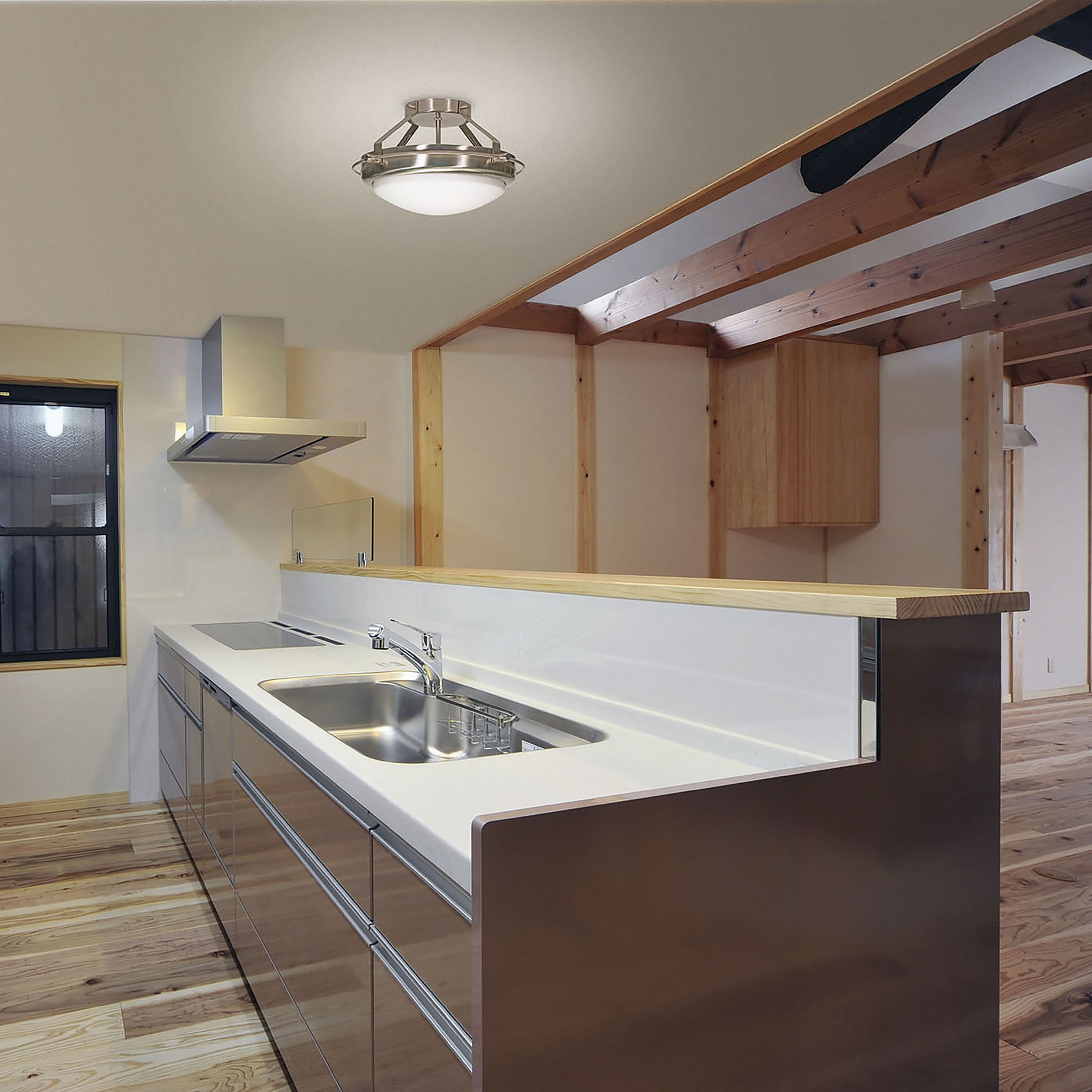 Polaris 2 Light 14 inch Brushed Nickel Semi Flush Mount Ceiling Light