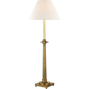 Chapman & Myers Swedish Column 34 inch 60.00 watt Antique-Burnished Brass Buffet Lamp Portable Light in Linen