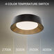 Gaston LED 17.8 inch Black Gold Flush Mount Ceiling Light in Black Gold Leaf, dweLED