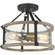 Geringer 3 Light 15 inch Charcoal Semi Flush Mount Ceiling Light