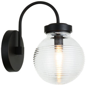 Ridge 1 Light 8 inch Matte Black Wall Sconce Wall Light in Matte Black and Clear