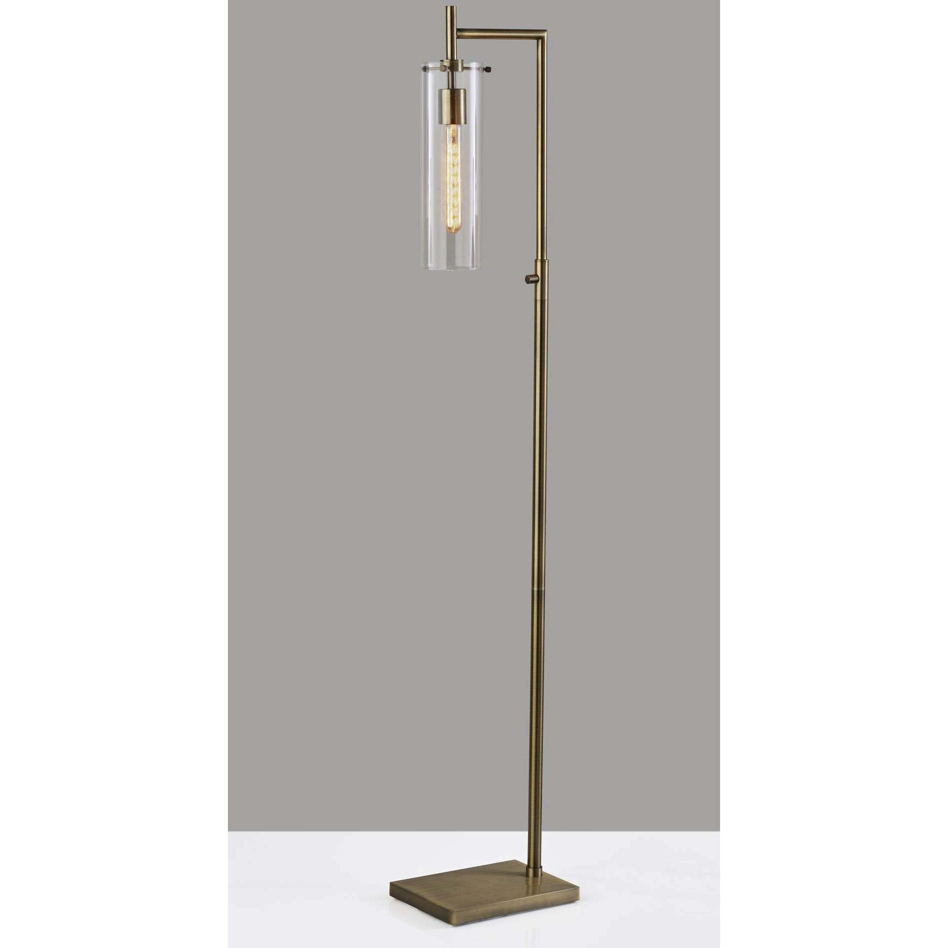 Dalton 62 inch 40.00 watt Antique Brass Floor Lamp Portable Light