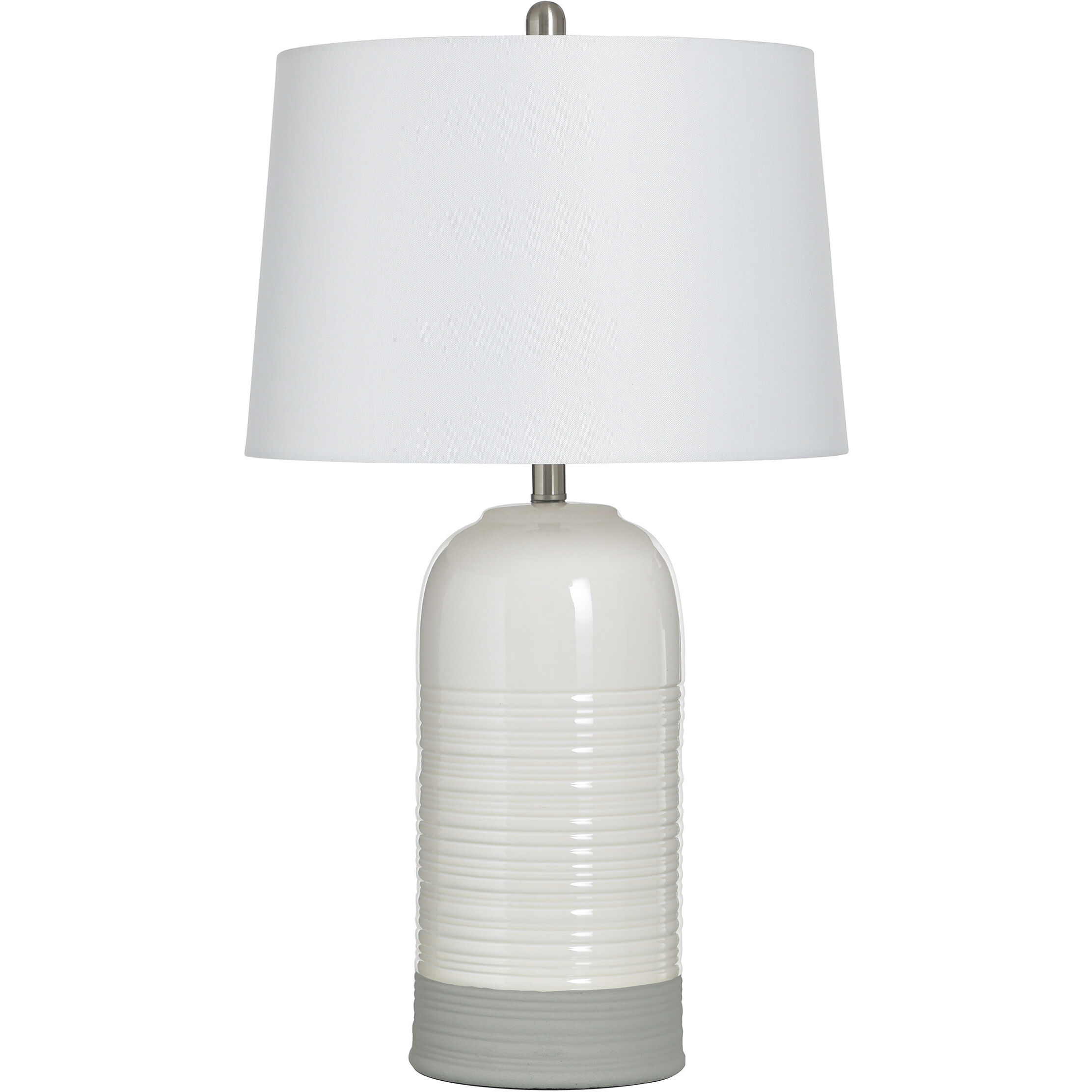 Evian 30 inch 100 watt Grey and Off White Table Lamp Portable Light