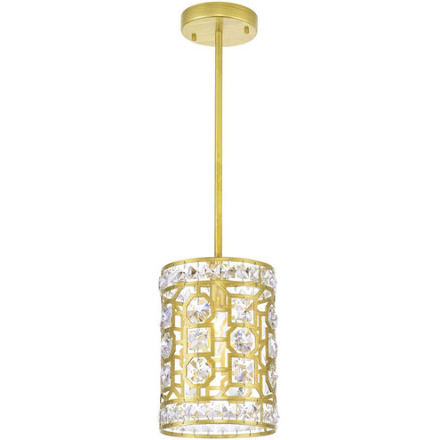 Belinda 1 Light 7 inch Champagne Drum Shade Mini Pendant Ceiling Light