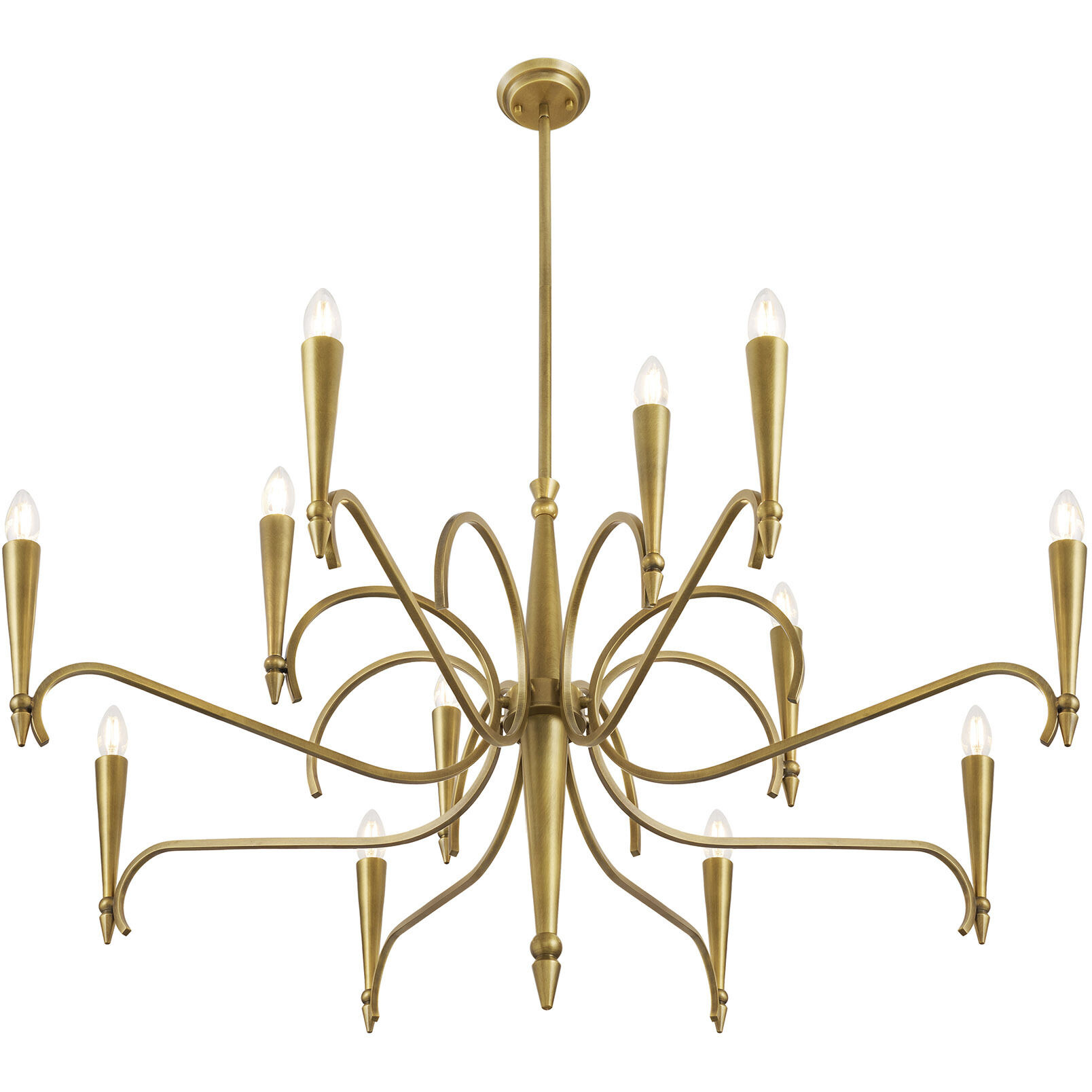 Tremont 12 Light 44 inch Riviera Brass Chandelier Ceiling Light