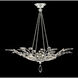 Crystal Laurel 4 Light 35 inch Silver Pendant Ceiling Light in Silver Leaf
