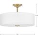 Inspire 3 Light 18 inch Satin Brass Semi-Flush Mount Ceiling Light