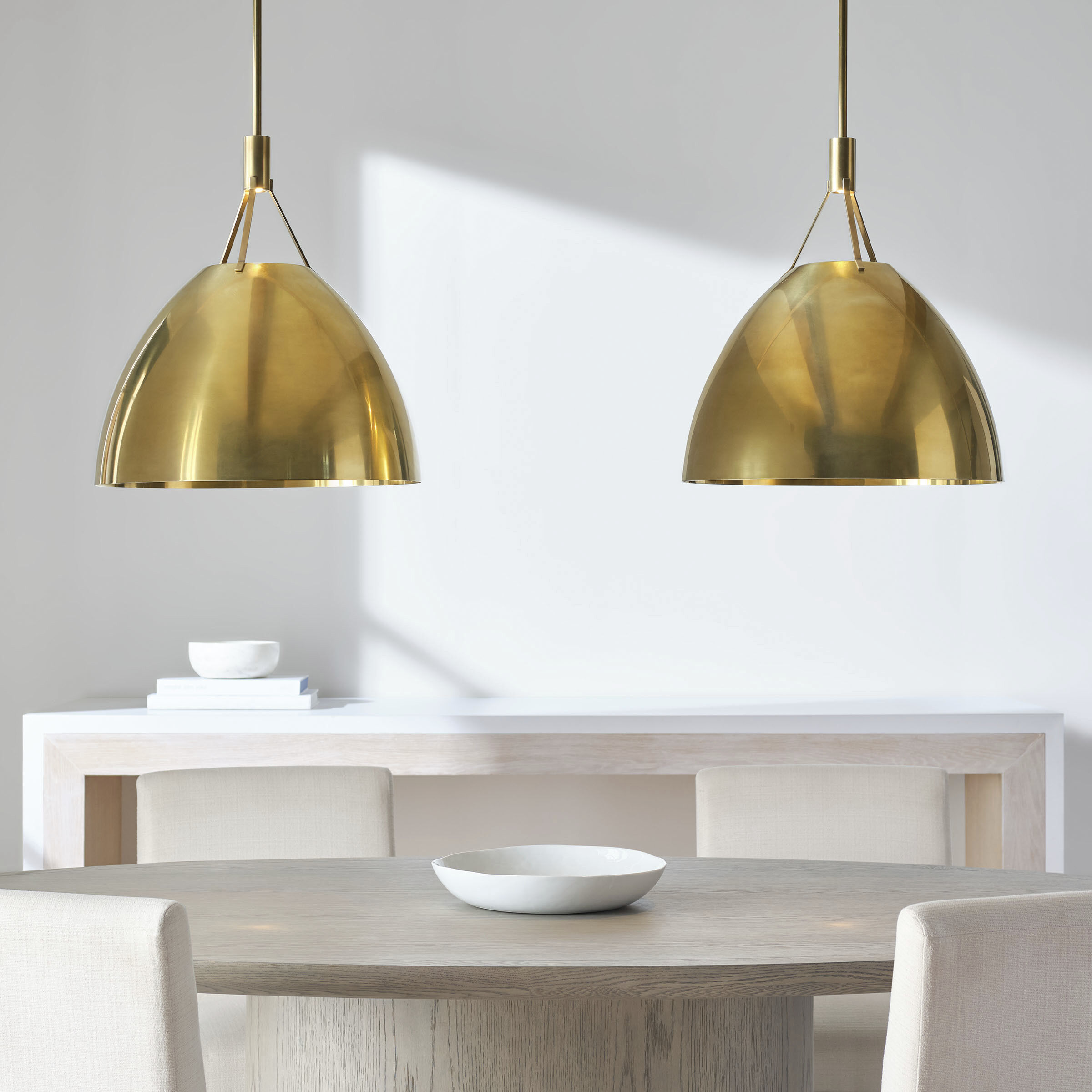 Sean Lavin Sospeso Line-Voltage Pendant Ceiling Light in Natural Brass