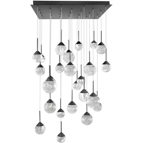 Beyond Quest LED 28 inch Black Multi-Light Pendant Ceiling Light, Square Canopy