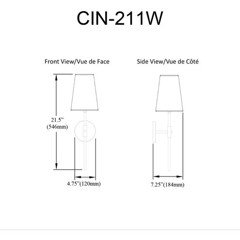 Cinthia 1 Light 4.75 inch Matte Black Wallchiere Wall Light