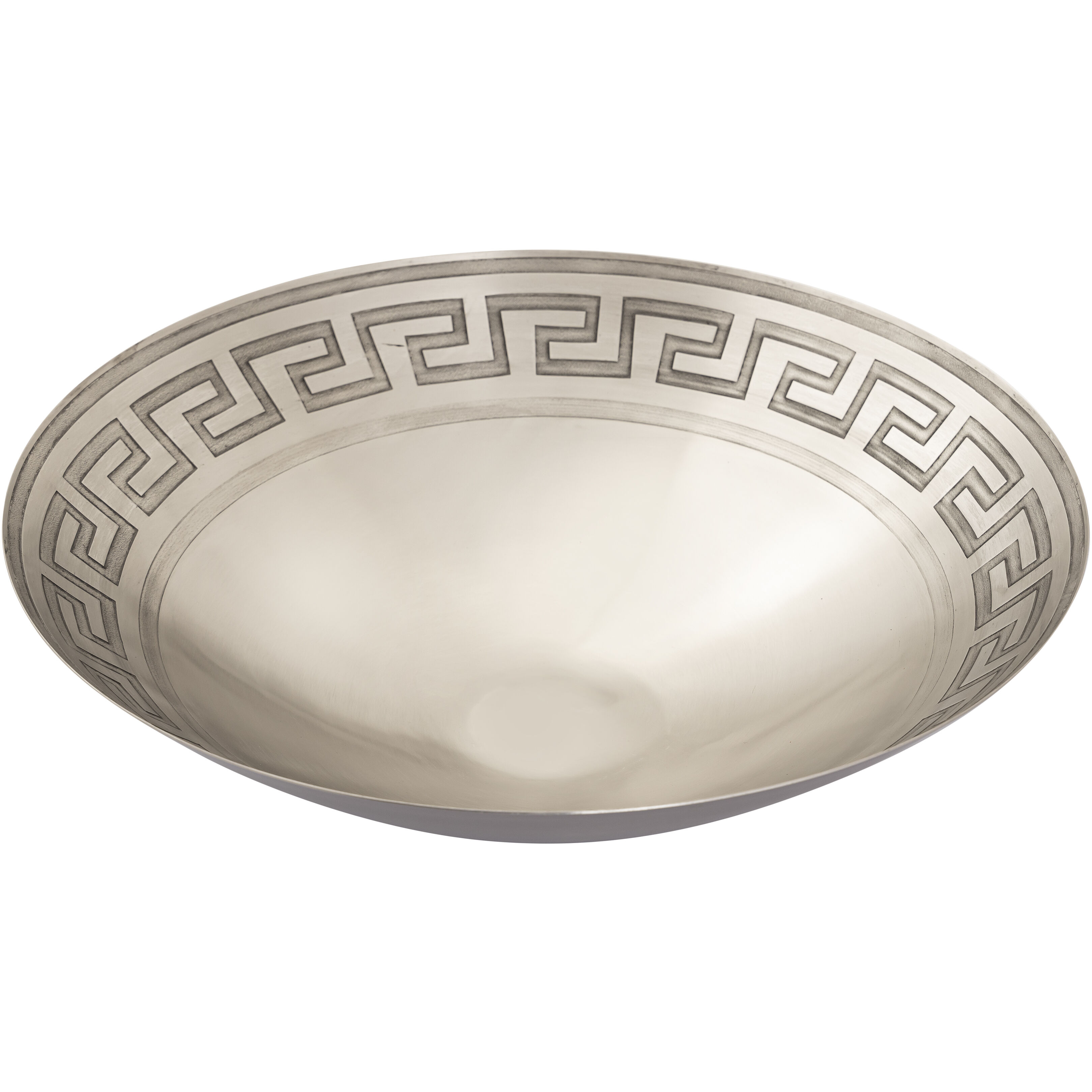 Greek Key 19 X 5 inch Centerpiece Bowl in Antique Nickel