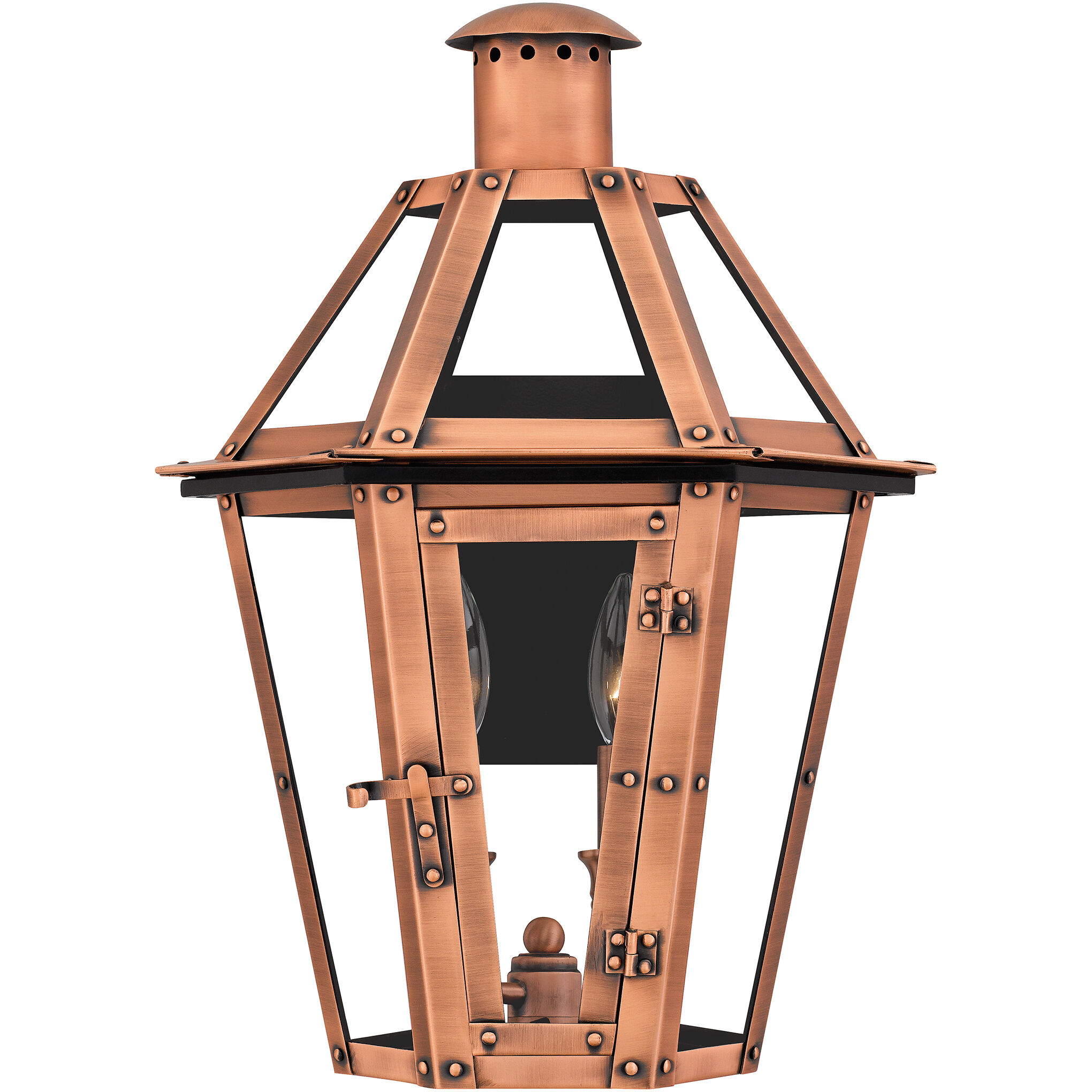 Burdett 2 Light 18 inch Aged Copper Outdoor Wall Lantern