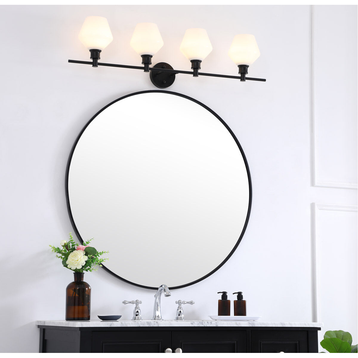 Gene 4 Light 37.6 inch Black Wall sconce Wall Light