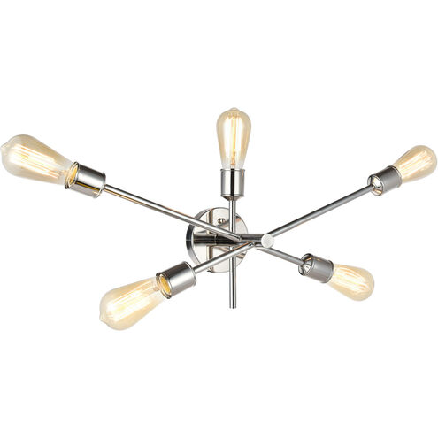 Axel 5 Light 25 inch Polished Nickel Wall Sconce Wall Light