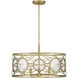 Balfour 5 Light 24 inch Warm Brass Convertible Semi-Flush or Pendant Ceiling Light