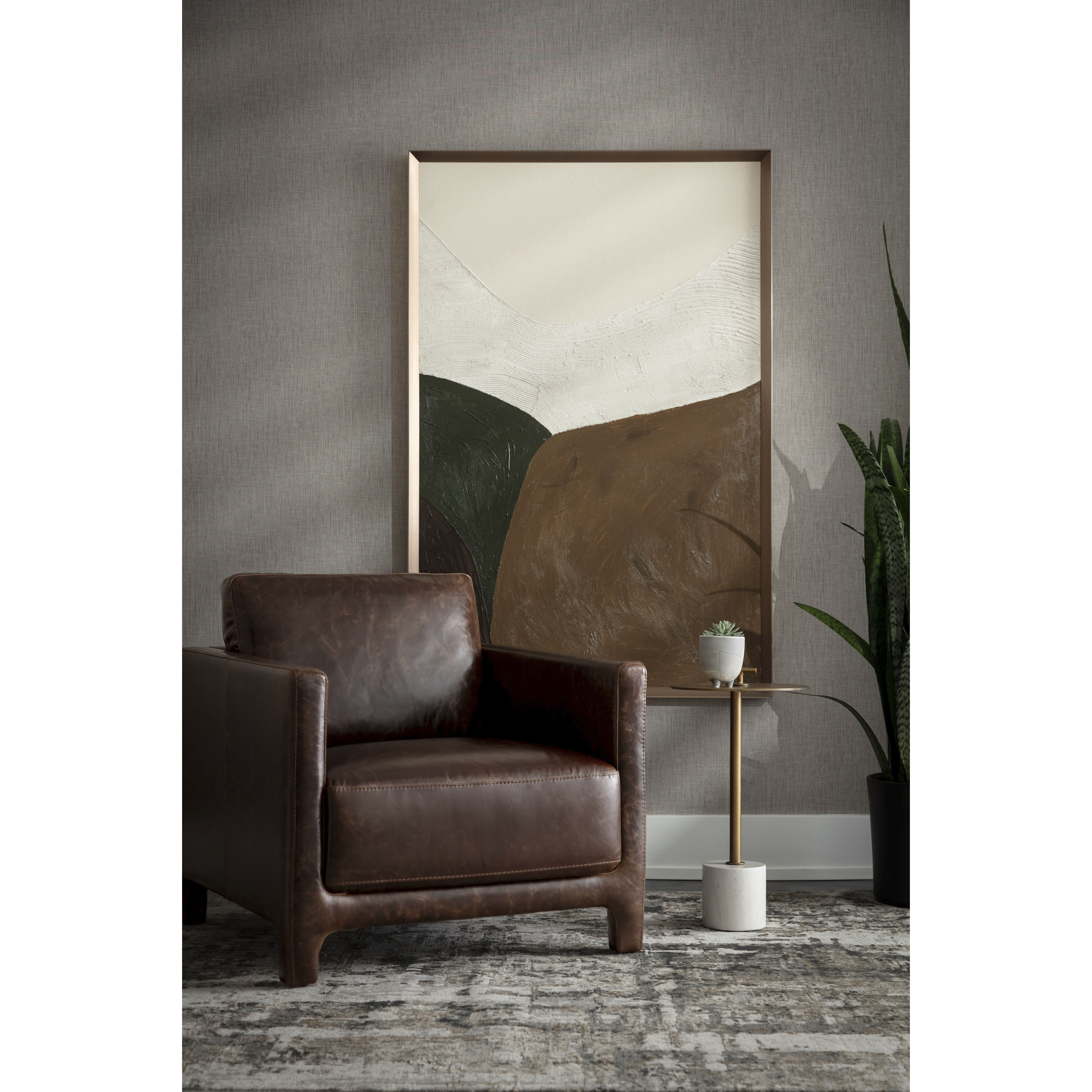 Rodney Chocolate Leather Lounge Chair