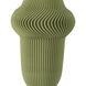 Green Plisse 10 inch Vase, Medium