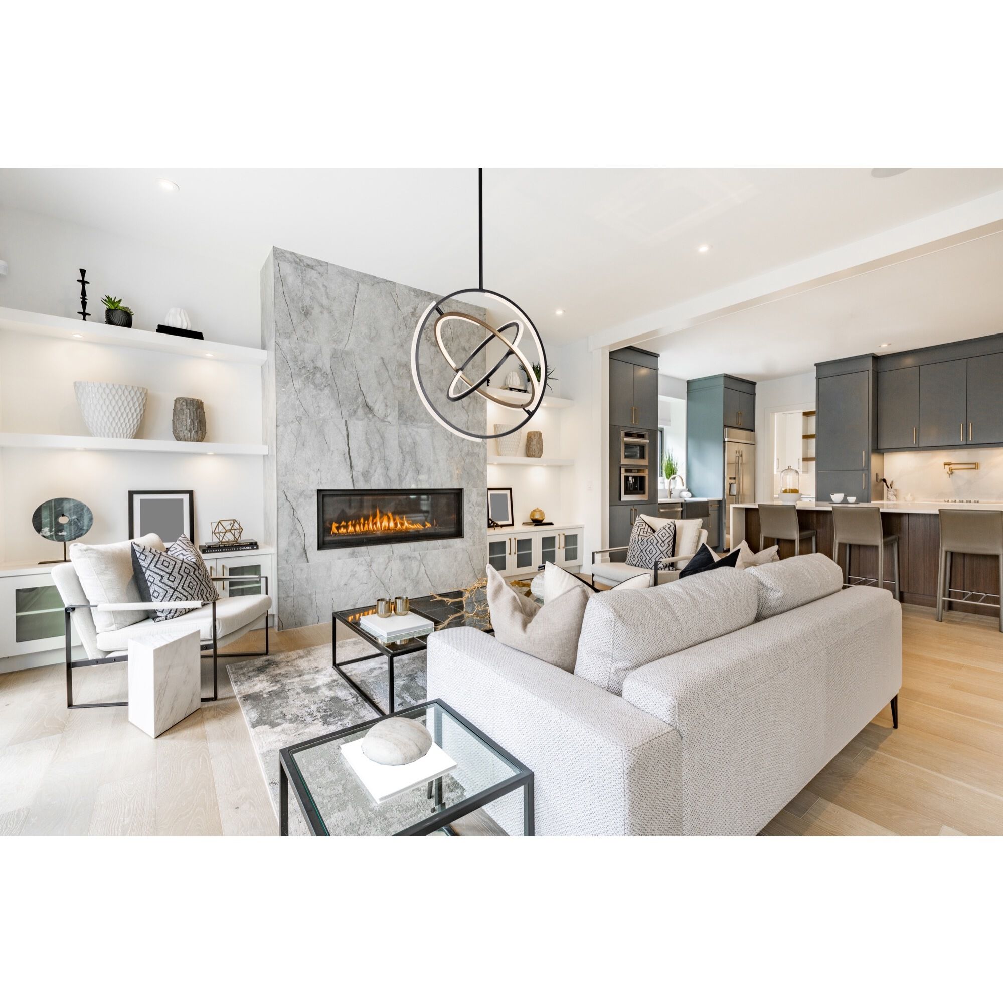 Trilogy LED 24 inch Black and Brass Pendant Ceiling Light