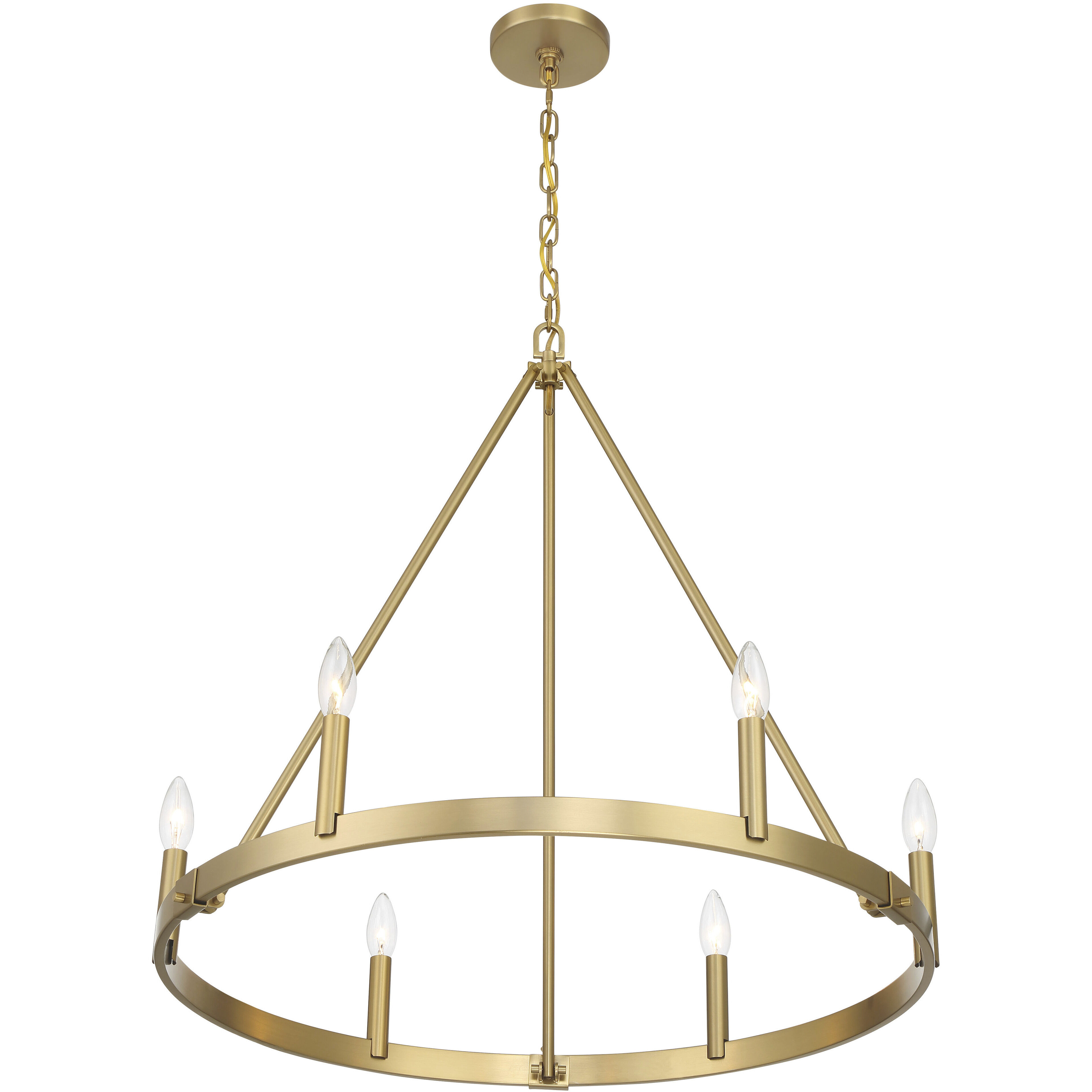 Dutton 6 Light 27.75 inch Signature Brass Chandelier Ceiling Light