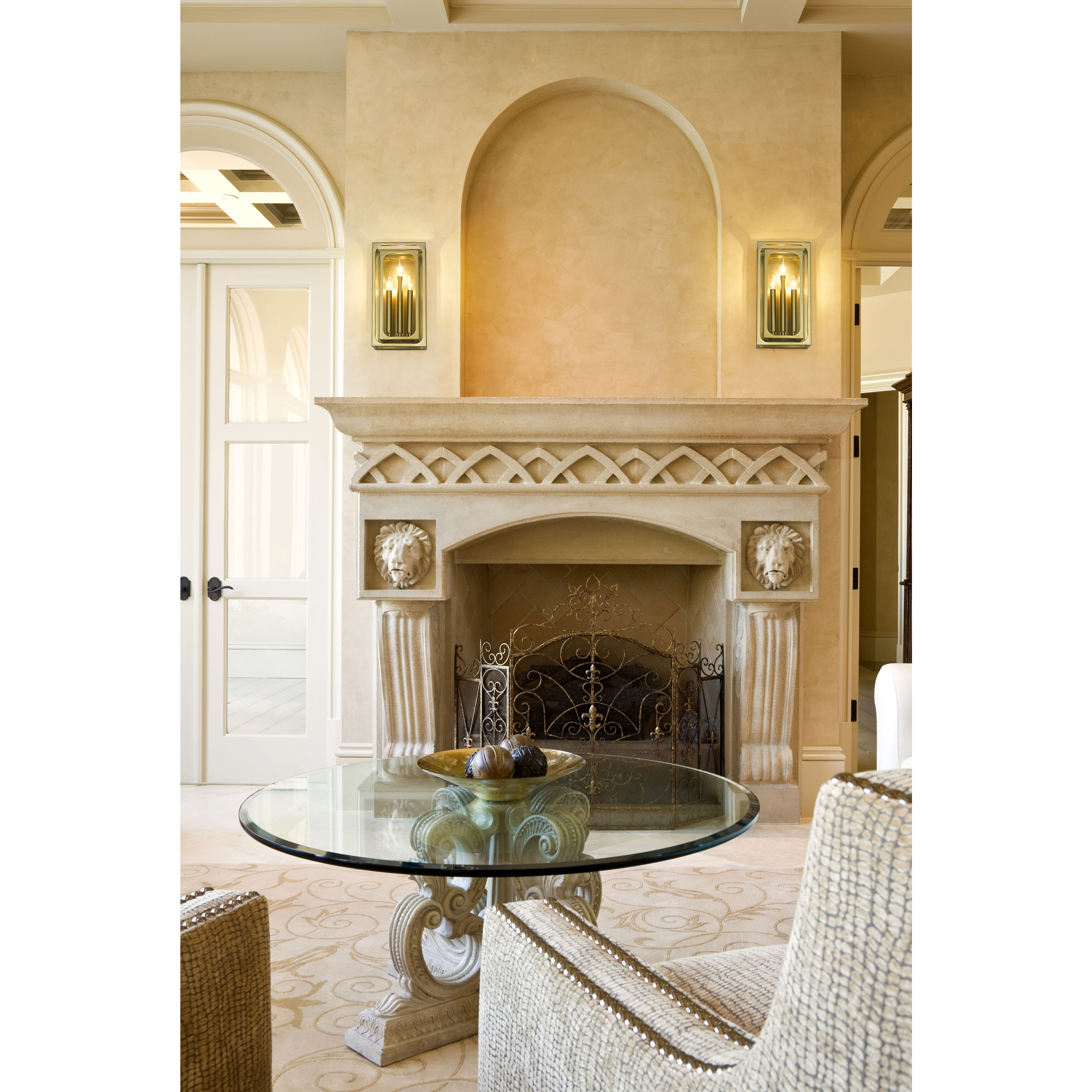 Easton 3 Light 8 inch Rubbed Brass Wall Sconce Wall Light