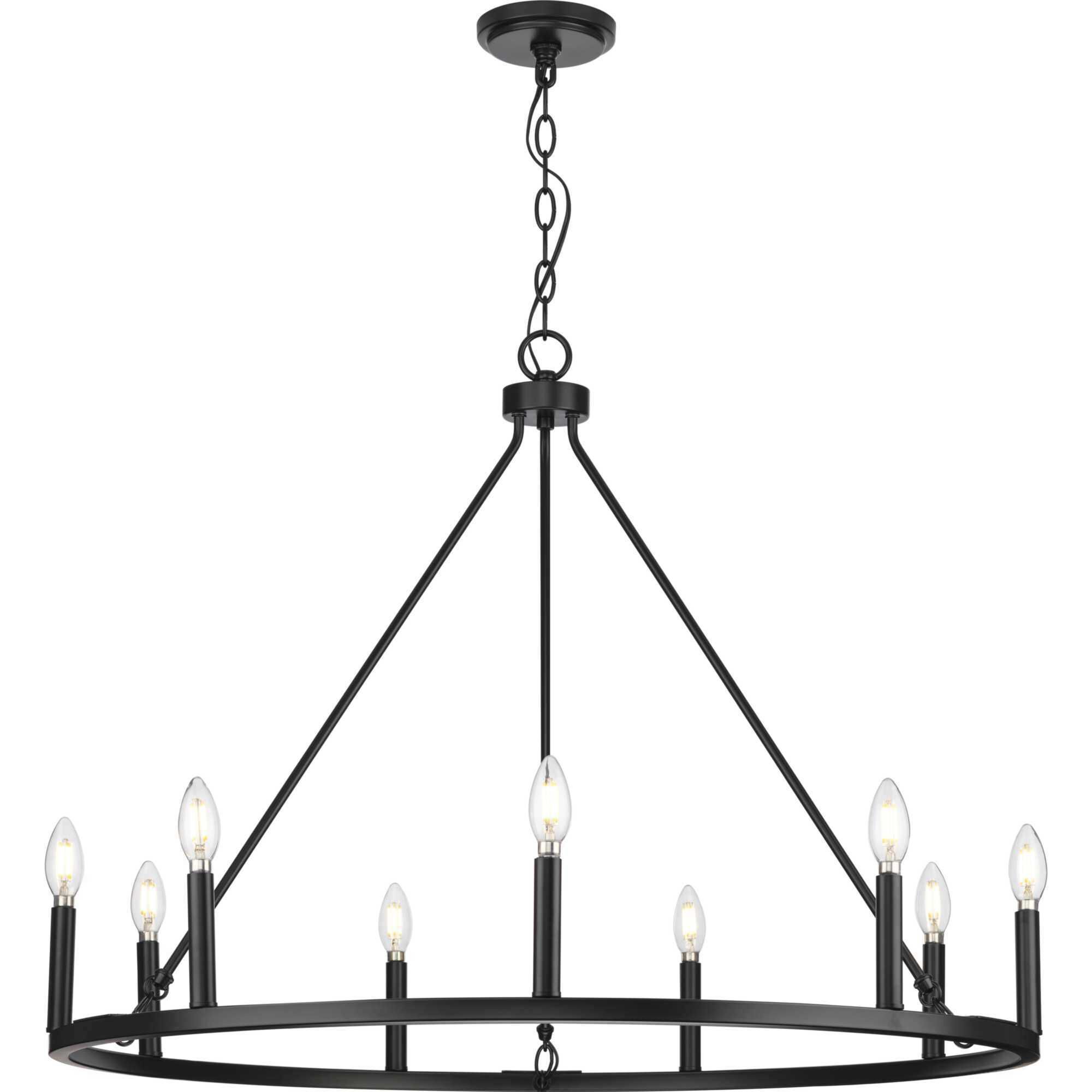 Gilliam 9 Light 35.5 inch Matte Black Chandelier Ceiling Light