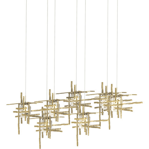 Tura 7 Light 53.6 inch Modern Brass Pendant Ceiling Light, Rectangular