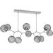 Gaia LED 36 inch Classic Silver Linear Multi-Pendant Ceiling Light in Smoke, 2700K LED, Modern Branch