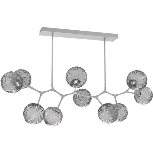 Gaia LED 36 inch Classic Silver Linear Multi-Pendant Ceiling Light in Smoke, 2700K LED, Modern Branch