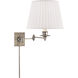 Swing Arm Sconce 18.5 inch 100.00 watt Antique Nickel Swing Arm Wall Lamp Wall Light in Silk