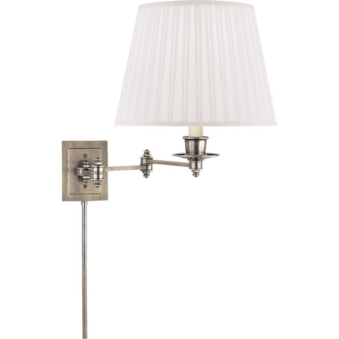 Swing Arm Sconce 18.5 inch 100.00 watt Antique Nickel Swing Arm Wall Lamp Wall Light in Silk