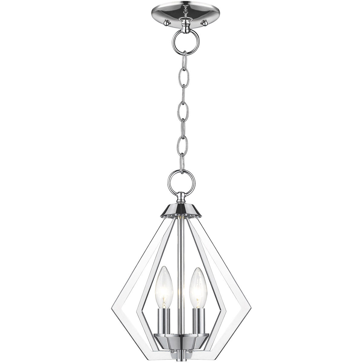 Prism 2 Light 11 inch Polished Chrome Convertible Mini Chandelier/Ceiling Mount Ceiling Light
