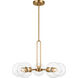 Codyn 5 Light 26 inch Satin Brass Chandelier Ceiling Light