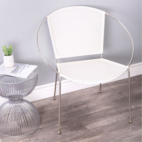 Milo White Leather Accent Chair