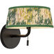 Alora Mood Scout 2 Light 8.13 inch Matte Black and Green Linen Wall/Vanity Light Wall Light