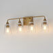 Hudson 4 Light 28.25 inch Natural Aged Brass Bath Vanity Wall Light in Clear
