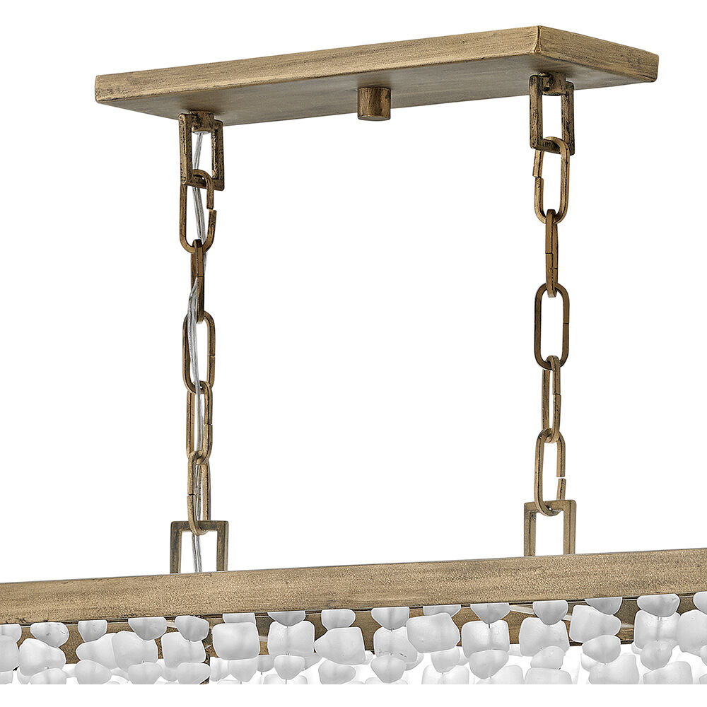 Dune LED 48 inch Burnished Gold Chandelier Ceiling Light, Linear & Oval