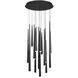 Cascade LED 23 inch Black Multi-Light Pendant Ceiling Light in 15, Round, 28in.