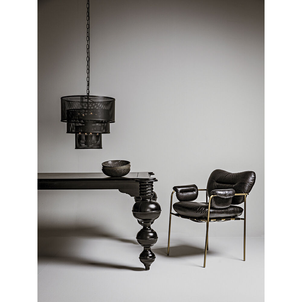 Claudio 99 X 54 inch Hand Rubbed Black Dining Table